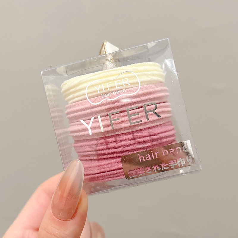 Rosa suave y ceroso sin dañar la cuerda para el cabello para mujer, banda de goma duradera de alta elasticidad, funda de cuero, cuerda para el cabello de cola de caballo alta, lazo para el cabello para niños