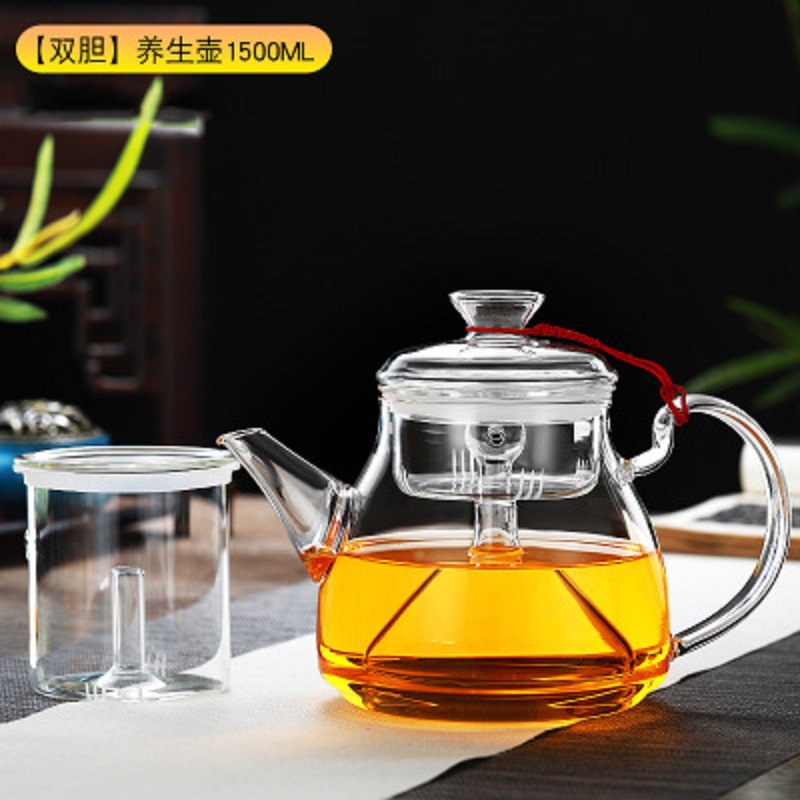 Fábrica al por mayor tetera de vidrio de alta borosilicato material tetera de cocina olla de energía de gran capacidad estufa de cerámica eléctrica tetera de flores y hierba