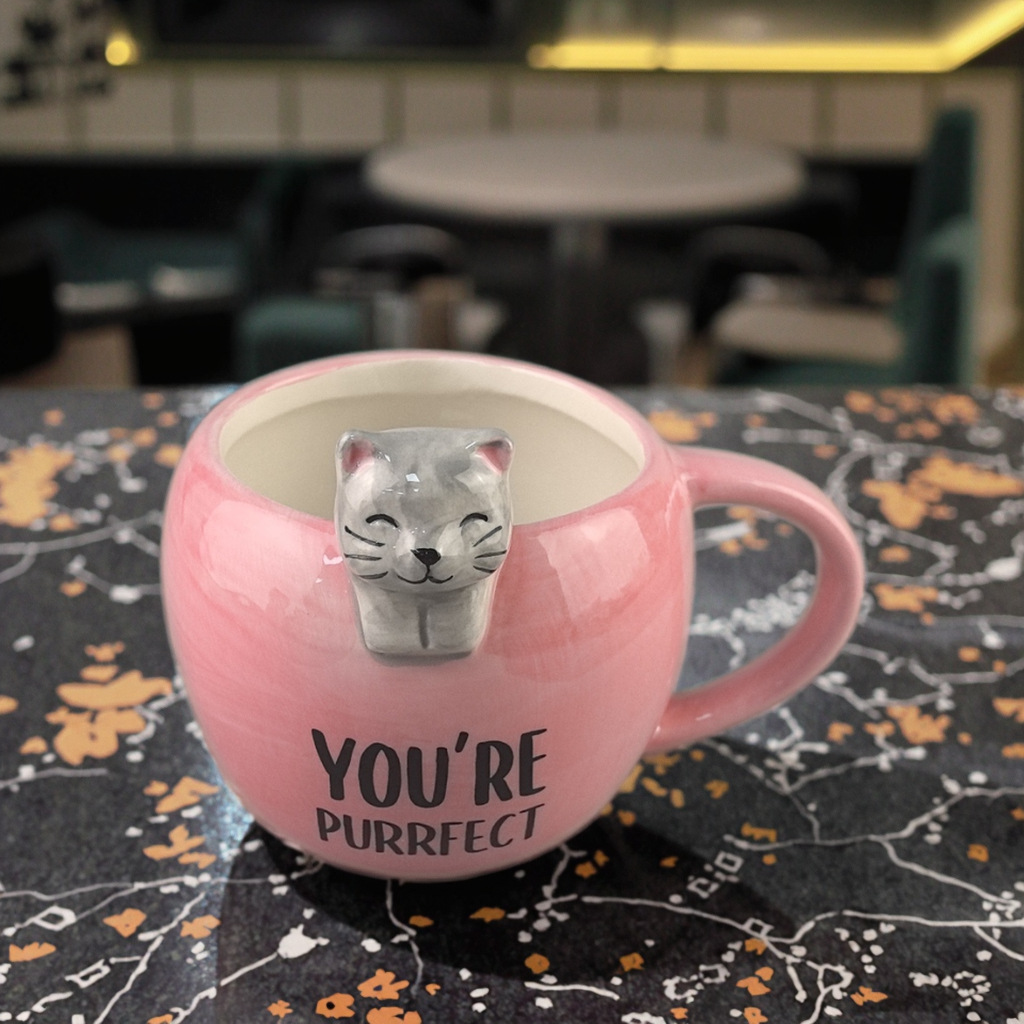 Cute taza, gato, taza de marca, regalo de cumpleaños, taza de cerámica, leche casera, agua de café