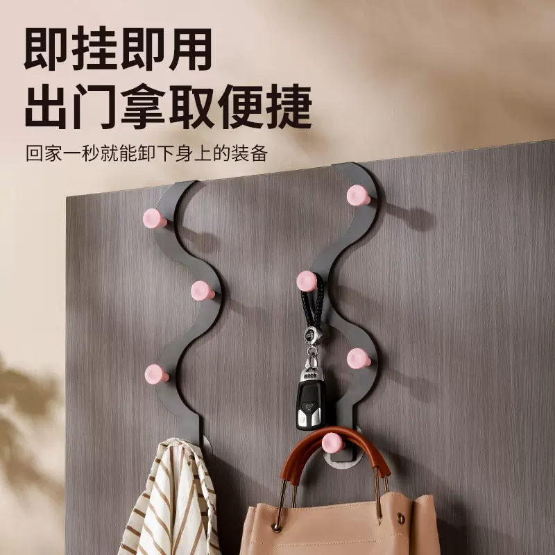 门后挂钩挂包包卧室门后挂钥匙房门背后挂衣服波浪形挂钩跨境专供