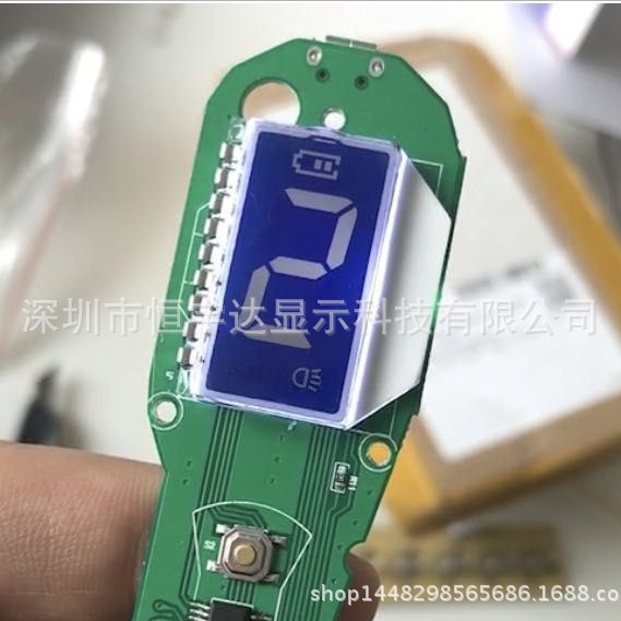 深圳厂家大量供应 电子产品笔段码小液晶屏 HTN型 蓝底白字液晶屏