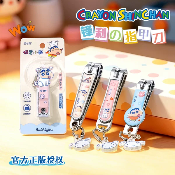 Crayon small new genuine authorized cute nail clippers cute portable flat nail clippers oblique nail clippers batch