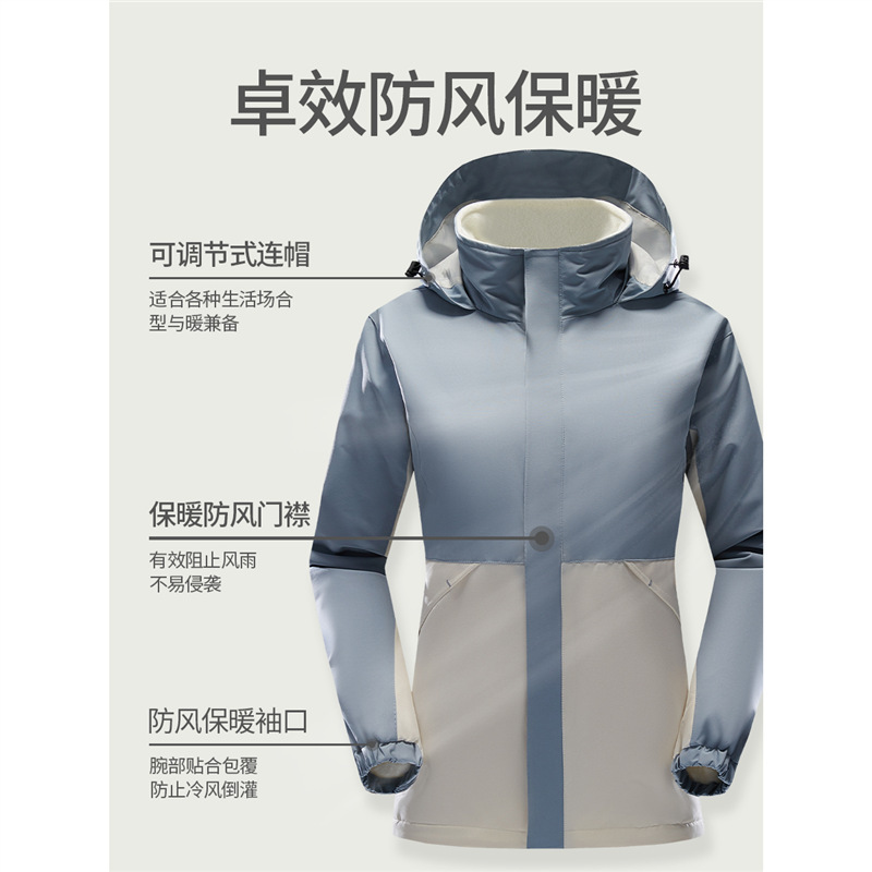 双面穿风衣夹克印logo图情侣款加厚通勤工作服刺绣字团体工装定制|undefined