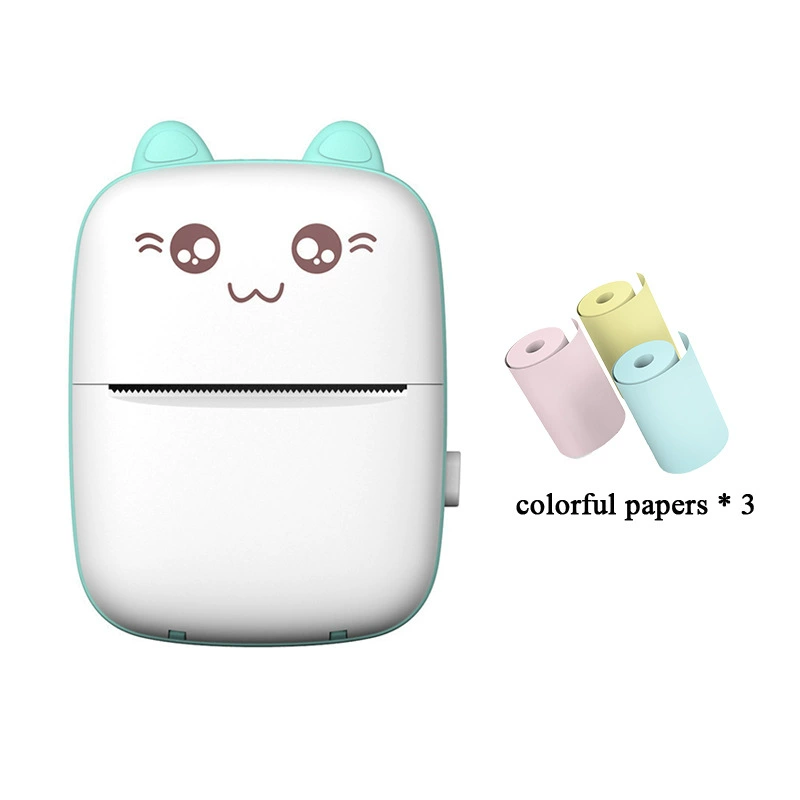 Handheld Photo Printer Mini Portable Thermal Printer, Cute Cat Design, Models A8C/C19/C25