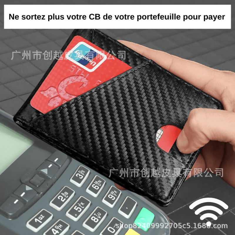 低価格超薄型 RFID 消磁カードホルダー メンズ財布 マルチカードスロット財布 薄型ドルホルダー カーボンファイバー財布|undefined