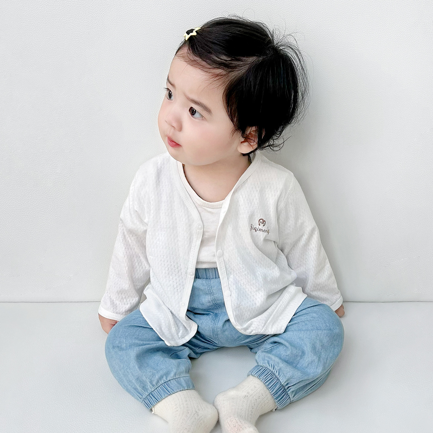 Ropa de protección solar para bebés, chaqueta de punto delgada con aire acondicionado para niños de verano, ropa de algodón de verano para niños y niñas, chaqueta para bebés