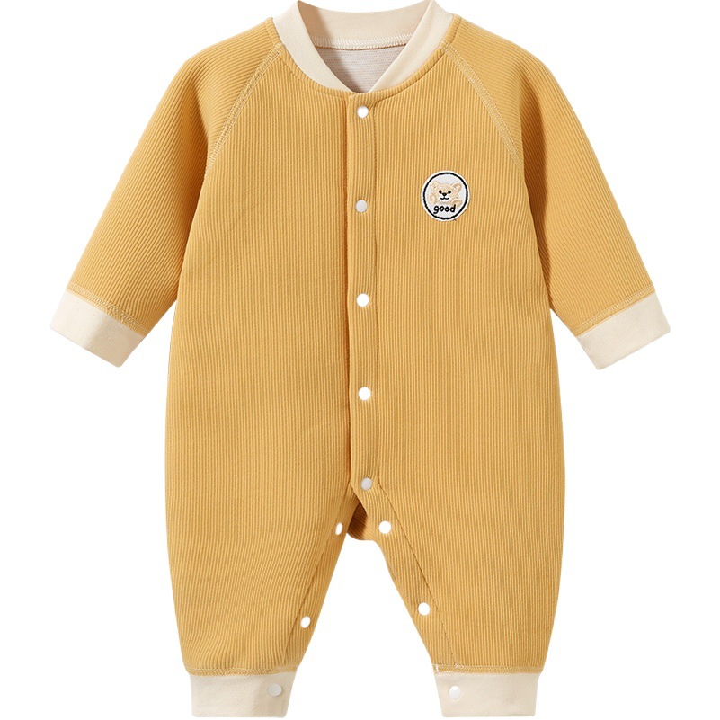 Mono para bebé para primavera, otoño e invierno, forrado de lana, cálido, adecuado para salir, conjunto unisex de otoño, pelele grueso, ropa para recién nacido.
