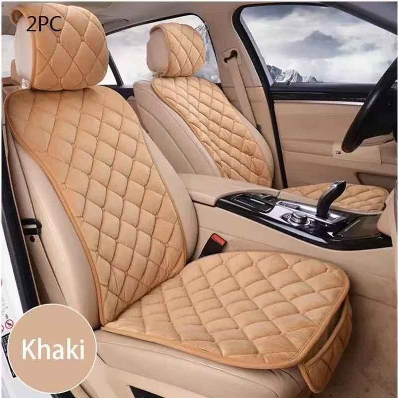 Winter Plush Car Seat Cushion Three-Piece Set, Thickened, Warm, Non-Slip, Without Backrest, Single-Piece Seat Cushion, Universal Model