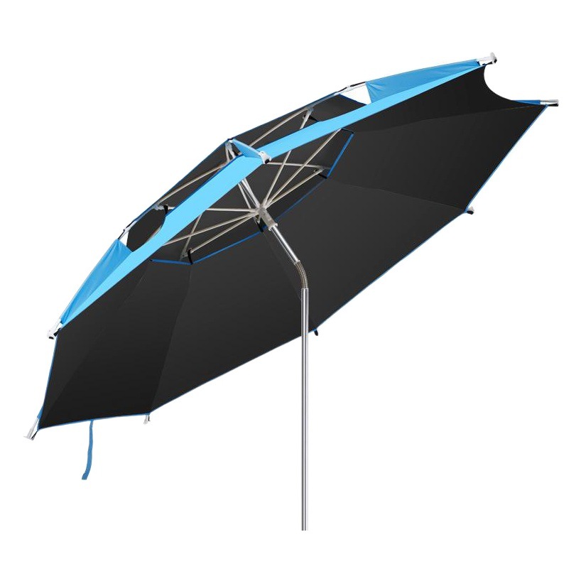 Fishing umbrella large fishing umbrella Universal adjustable thickened black glue double-layer strong wind-resistant rain-proof sun-proof sun-proof sun-proof fishing gear