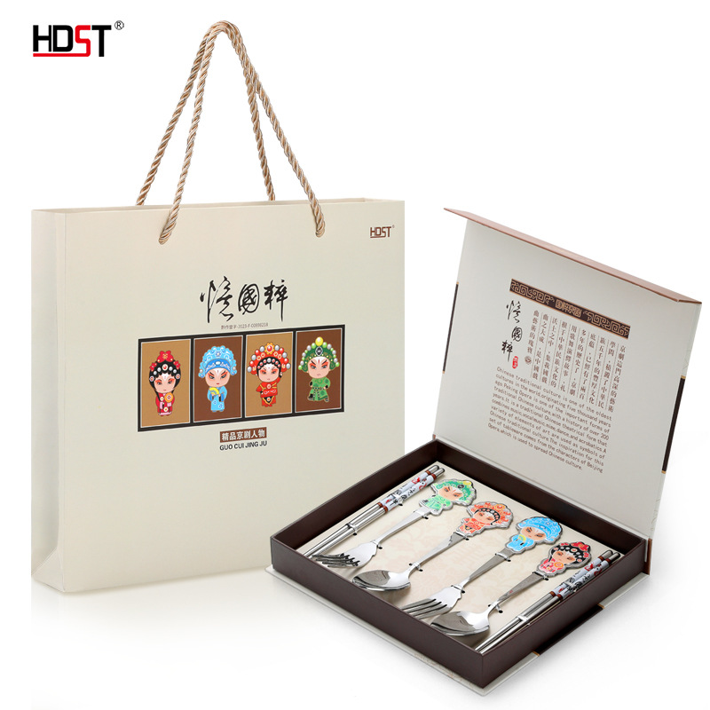 북경 오페라 캐릭터 6 종 세트 (기프트 박스 업그레이드 + 핸드백)