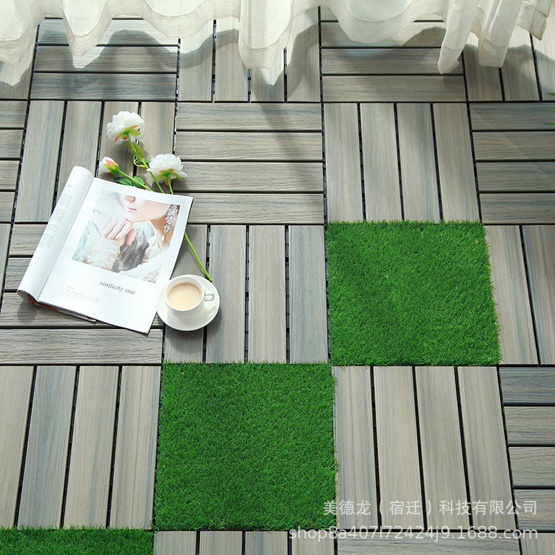 Actualización de coextrusión de nueva generación [Color de madera antigua] plástico madera empalme piso jardín balcón terraza patio auto-pavimentación image 4