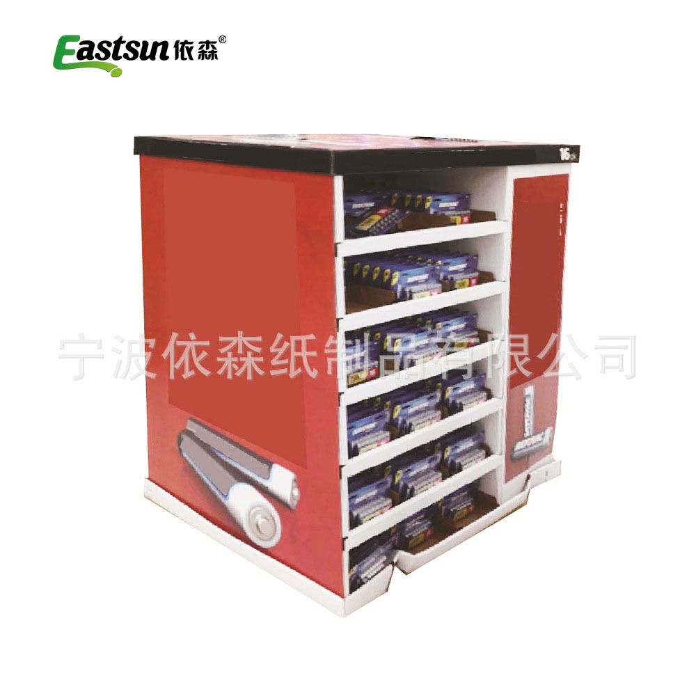 电池展示柜 促销展示架 定制纸展柜 纸陈列架 展示柜