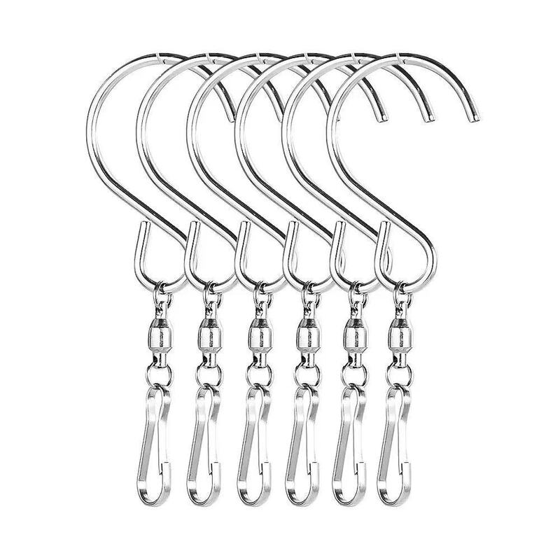 In-Stock S-Shaped Bearing 360-Degree Universal Rotating Hook Self-Rotating Stainless Steel Bearing Hook Outdoor Decorative Hook