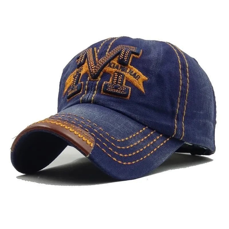 Men's Trendy Duck Tongue Outdoor Sunshade Denim High Quality Embroidered Baseball Hat Adjustable_voghion.com