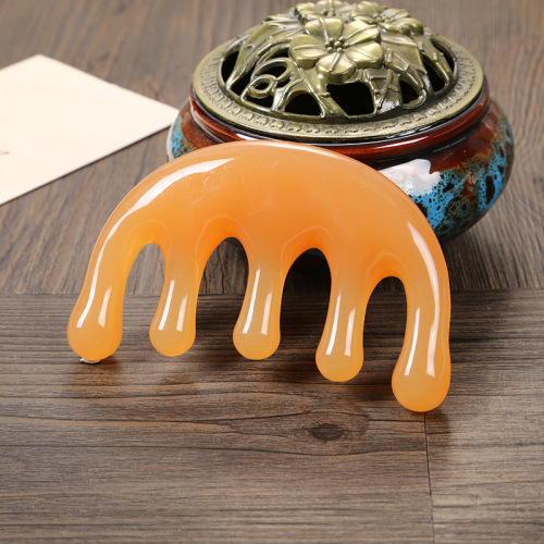 New Massage Comb Head Massage Brush Five-Tooth Meridian Brush Neck Scraper Neck Massage Tool for Whole Body Use Hair Comb