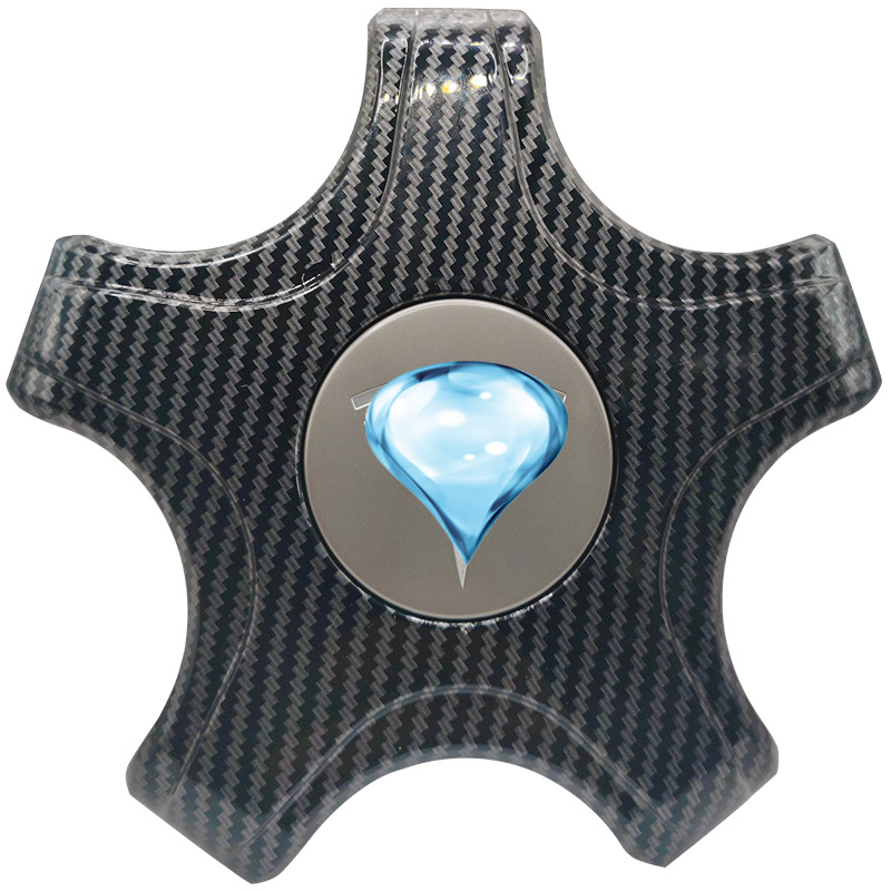 Hub cover — Tesla Wheel Logo Cover - carbon-fiber-gray-cap-silver-logo-set-of-4