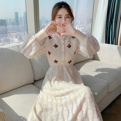 Long elegant knitted dress