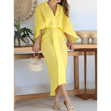 H 71037 French V-neck maxi dress ��ʽ V �쳤������ȹ