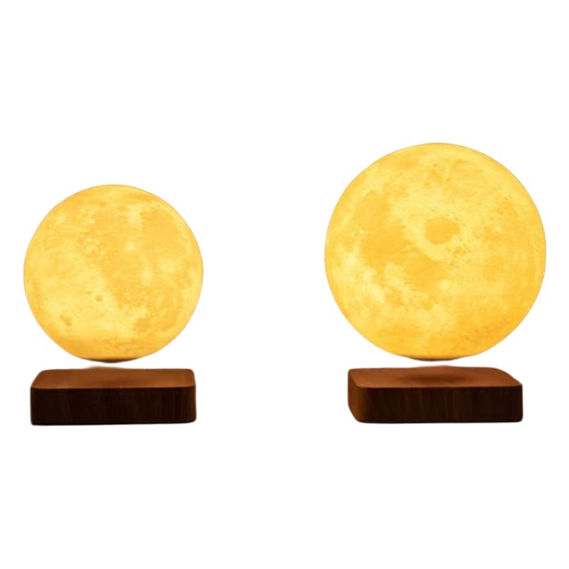 Lámpara lunar de levitación magnética con iones negativos atomizados, purificación de aire, lámpara de inducción inalámbrica, purificador de mesa de noche