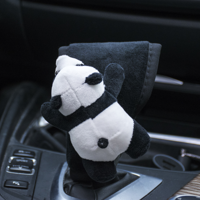 7#기어 커버 - 팬더 - 피부 친화적인 플러시 천 - 블랙