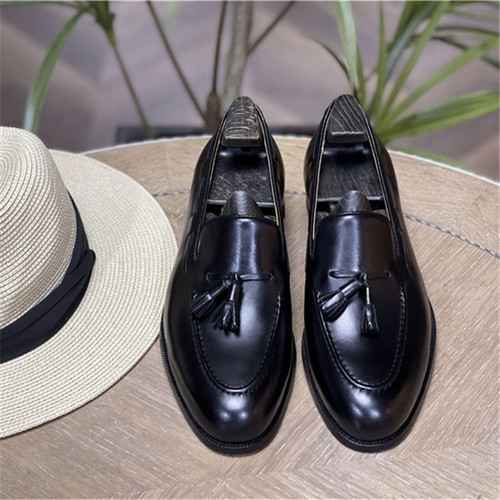 Classic men's shoes British genuine leather tassel loafers men's business formal slip-on leather shoes men's handmade casual shoes