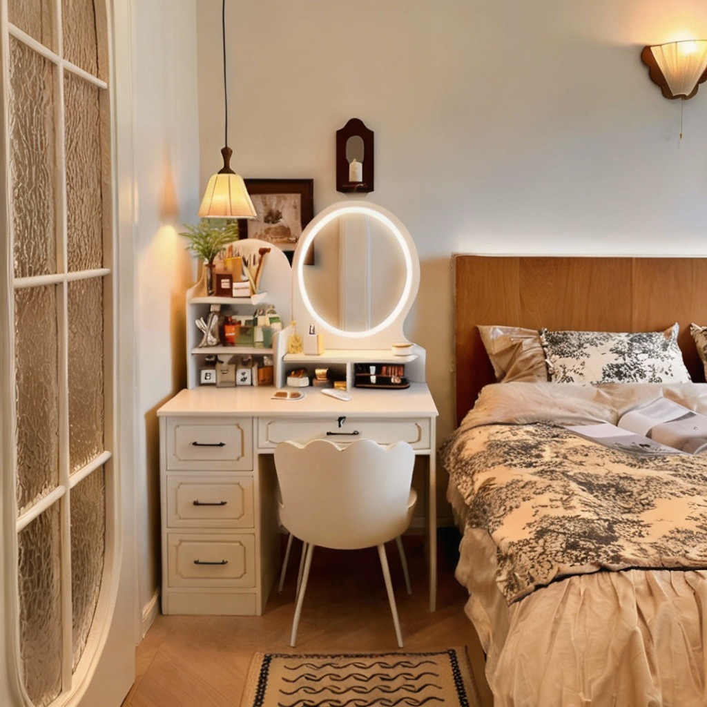 Dressing Table Small Modern Simple Dressing Table Bedroom Dressing Table New Light Luxury Dressing Table Integrated Home Dressing Table