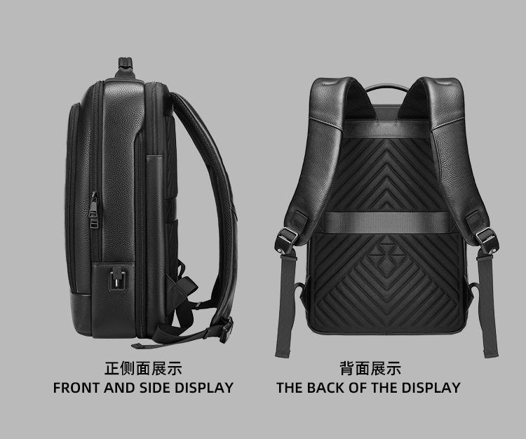 Ba lô nam da bò thật cao cấp đựng laptop 15,6 inch, ba lô công sở dung tích lớn 20–35L đi công tác du lịch — màu đen chi tiết 26