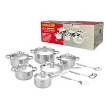 不锈钢15件套锅厨房锅具套装礼品汤锅奶锅煎锅外贸跨境六件套锅