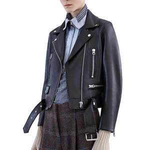 2023外套欧美新款高腰机车皮衣女帅气欧美短款修身小皮衣女外套图片