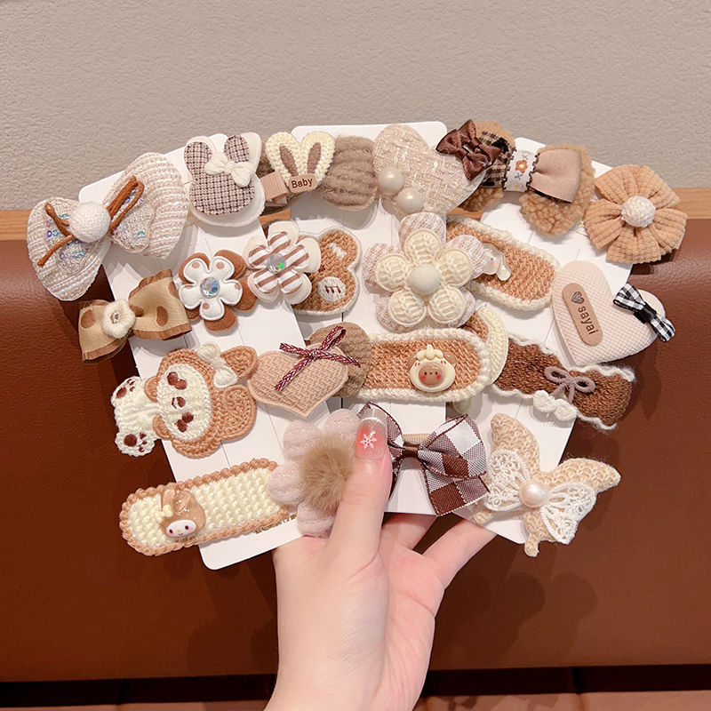 Horquilla para niños de color café con leche, clip de pelo de tela completamente cubierto para bebés, niña, bebé lindo, sin dañar la horquilla, tocado