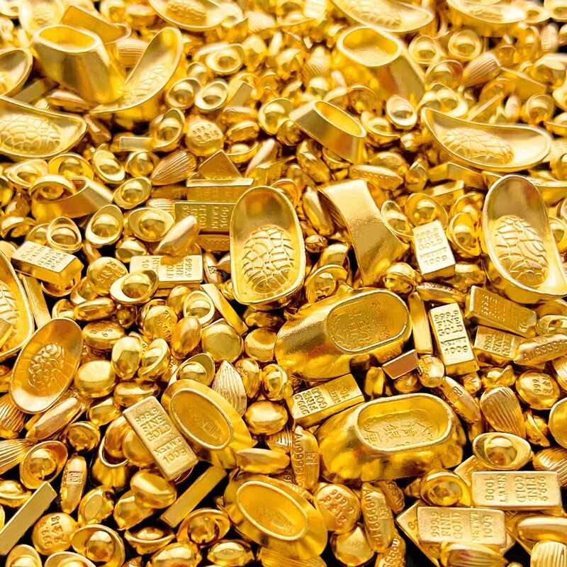 Mini Gold Ingots, Gold Bars, Gold Bricks, Gold Beans, Melon Seeds, Rice Grains, Housewarming, Home Office, Wedding, Alloy Crafts