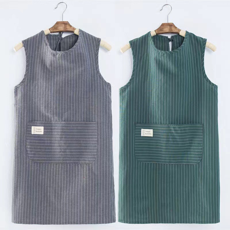 Pure Cotton Apron Sleeveless Overalls Kitchen Household Adul..