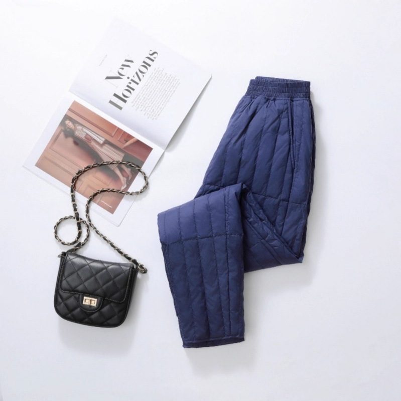 Pantalones de pluma de hombre de mediana edad, pantalones blancos de invierno grandes, ropa interior de invierno gruesa, delgada y caliente, larga image 7