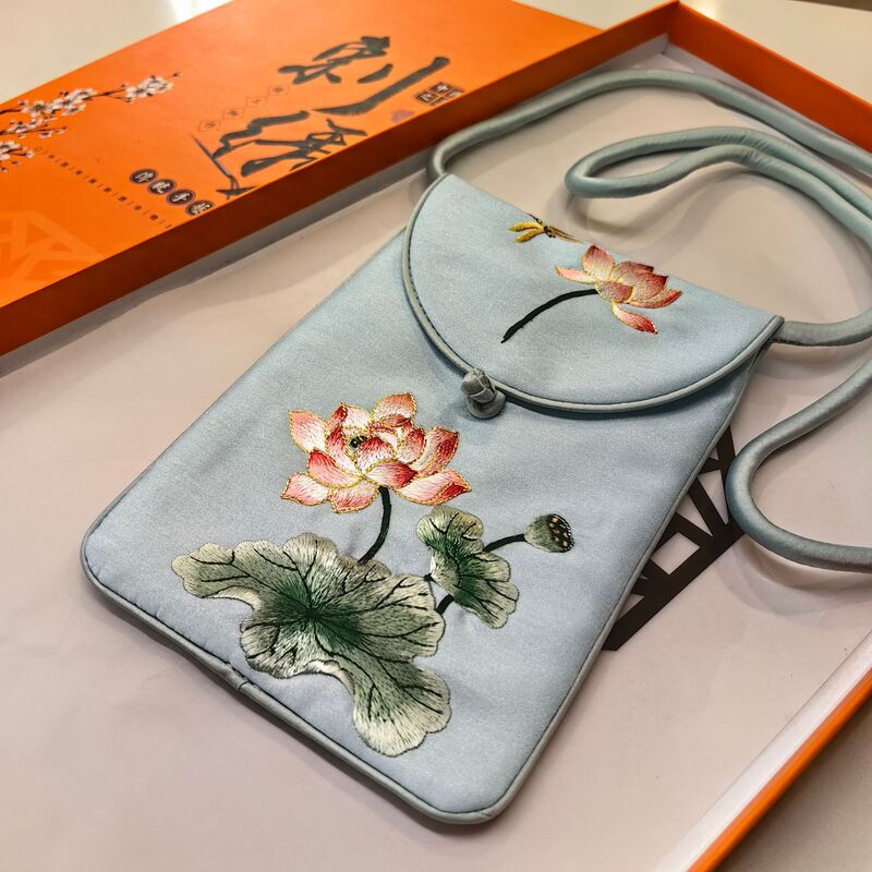 [卸売注文] 中国風刺繍携帯電話バッグ新しい中国風蘇刺繍携帯電話バッグ刺繍キャンバスバッグクロスボディバッグ|undefined