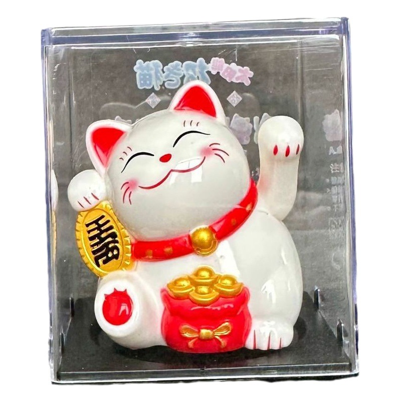 Gato de la suerte solar pequeño gato de la mano de la energía de la luz gato mini gato interior del coche regalo de la oficina decoración de apertura