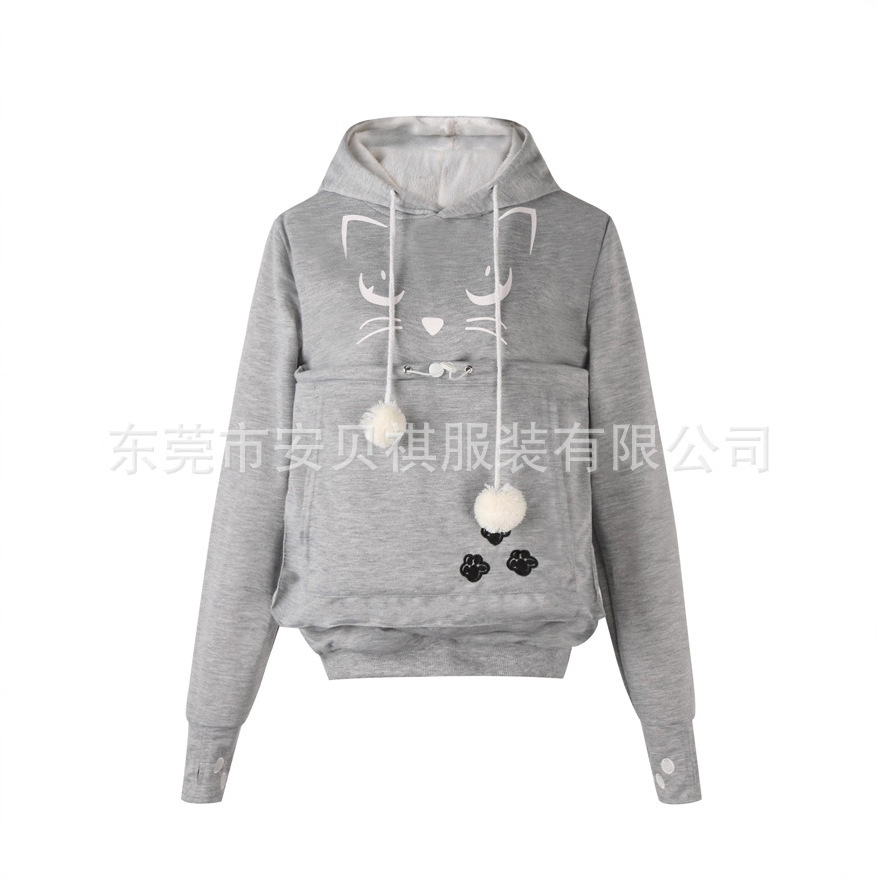 Venta directa de fábrica Comercio exterior Venta caliente Yingxing gente bolsillo suéter AliExpress popular gato cara impresa suéter tres generaciones AA