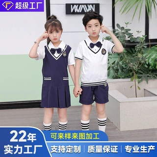 定制小学生校服英伦风夏季幼儿园园服学院风校服套装毕业照合唱服