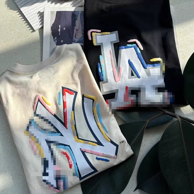 NewEra New Era 25 新作 Tシャツ カラーロゴ トレンドブランド MLB 半袖 M ホーム Tシャツ NY トップス ハイバージョン バッチ|undefined