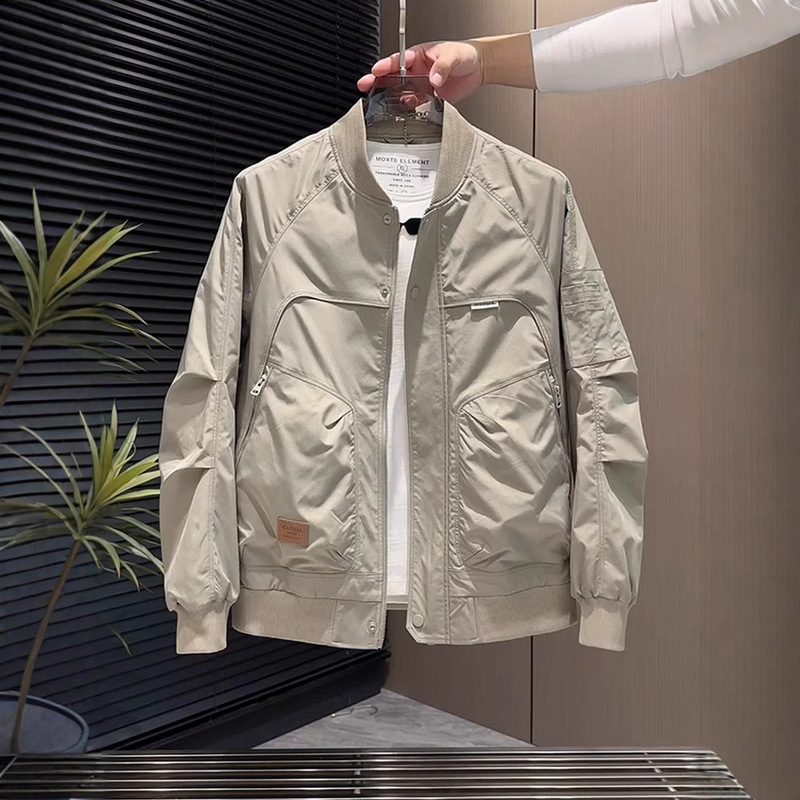 Men's Baseball Jacket Spring and Autumn Fashion Versatile Casual Workwear Coat Trendy Stylish Top Men's Fashion