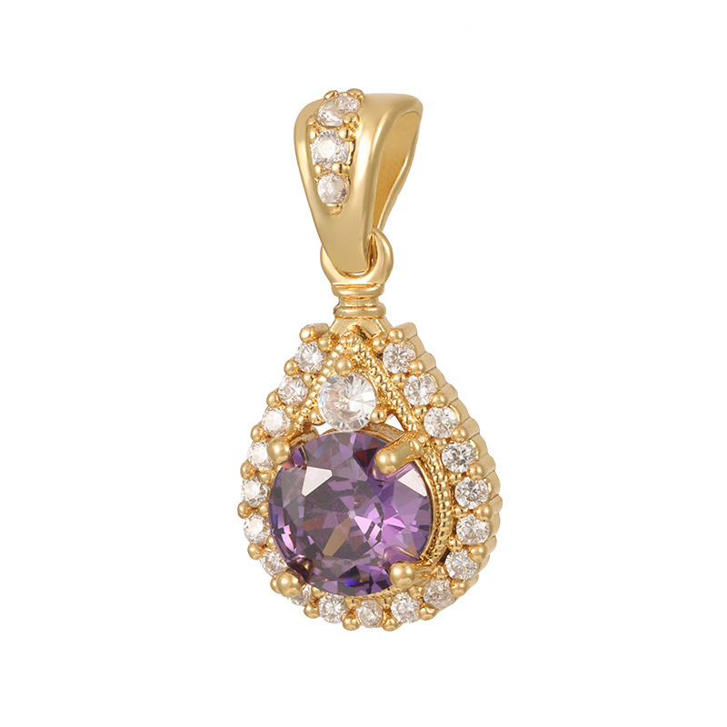 Joyas transfronterizas colgante de rubí esmeralda ligero de lujo accesorios de acero de titanio collar no decolor cadena clavícula