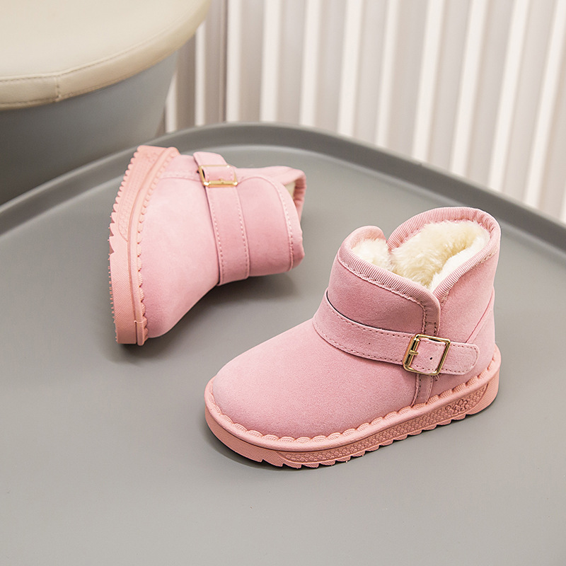 Bottes d'hiver pour filles et garçons 2024 pour enfants, chaussures en coton épais et pelucheux pour bébés_voghion.com