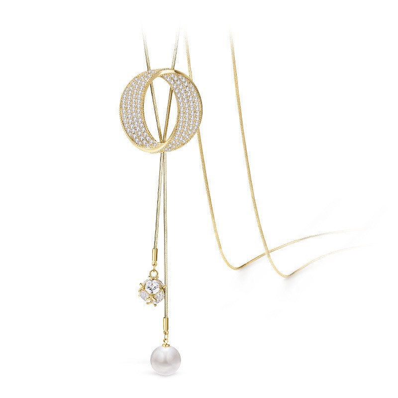 Collana da donna in stile europeo americano, collana da cappotto di alta gamma, lusso leggero, unico e versatile, autunno e_voghion.com