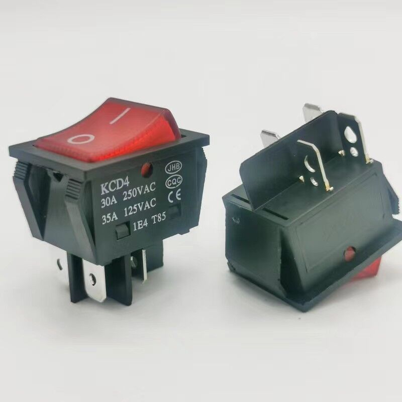 30A电焊机大电流船型开关大功率翘板电源开关KCD4带灯船形四脚2挡