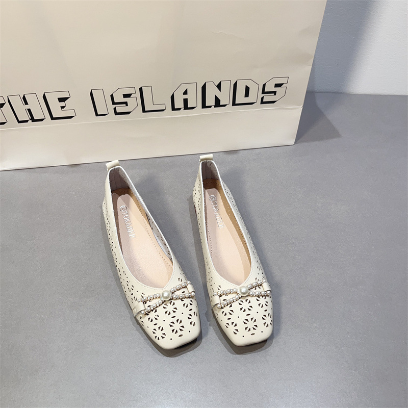 Hollow Shallow Mouth Shoes for Women, Summer Thick Heel Square Toe Soft Sole Shoes, Breathable Clogs, Comfortable Women's Sandals, Evening Scoop Shoes