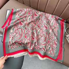 围巾女冬季复古仿羊绒提花披肩保暖加厚外搭拍照穿搭围巾百搭批发