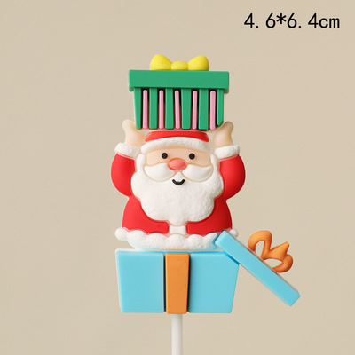 2024 decoración de pastel de Navidad árbol de Navidad anillo de césped pegamento suave Santa Claus decoración de copo de nieve plug-in de Navidad