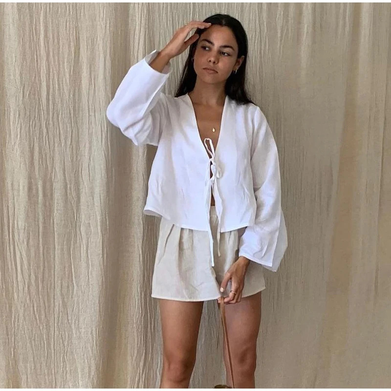 Cardigan Tops Type Casual, Daily Occasion Wholesale Women's Casual Solid Color Long Sleeve Blouses