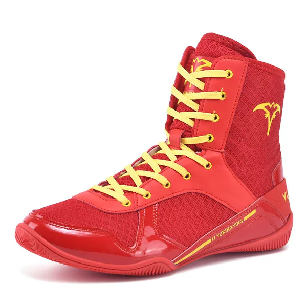 Boxing Shoes Training Wrestling Professional High-Top Fighting Sanda Men's and Women's Fighting Competition Boots Martial Arts Sports Kidsren's Men's Middle