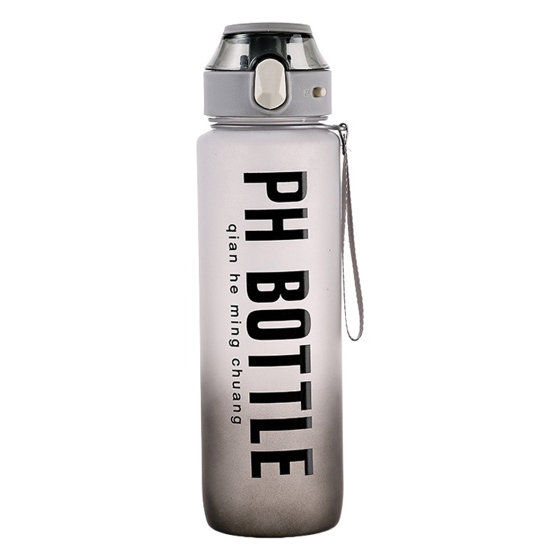 Botella de Agua Portátil de Alta Gama para Deportes, con Diseño Degradado y Acabado Mate, 1000 ml, Vaso de Plástico para Fitness