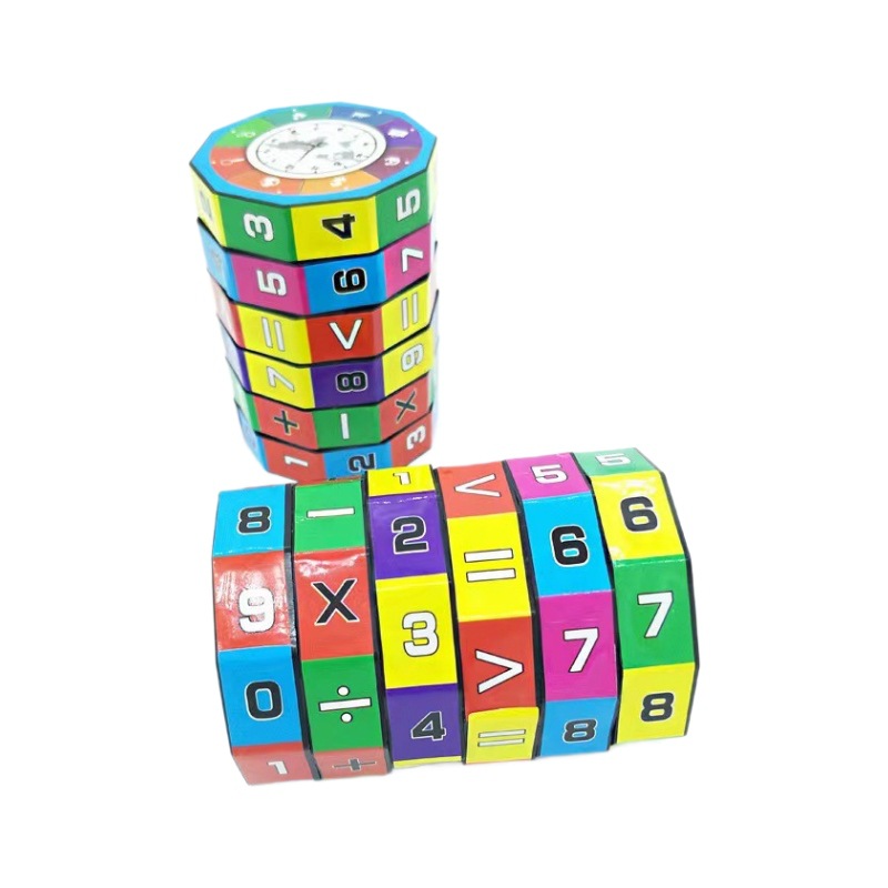 Cubo Rubik digital infantil educación temprana aritmética cilíndrica cubo Rubik para estudiantes de primaria cubo Rubik digital adición, resta, multiplicación y división juguete
